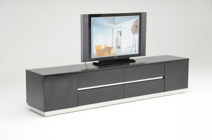 Phyliss Modern Black Crocodile Lacquer Tv Unit   Transitional   Entertainment Centers And Tv Stands   by V.S.D Furniture  Houzz