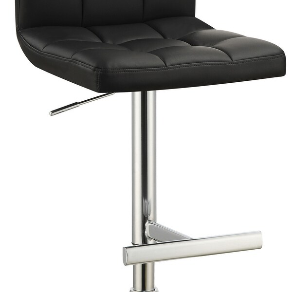 Sophisticated Armless Adjustable Bar Stool， Black