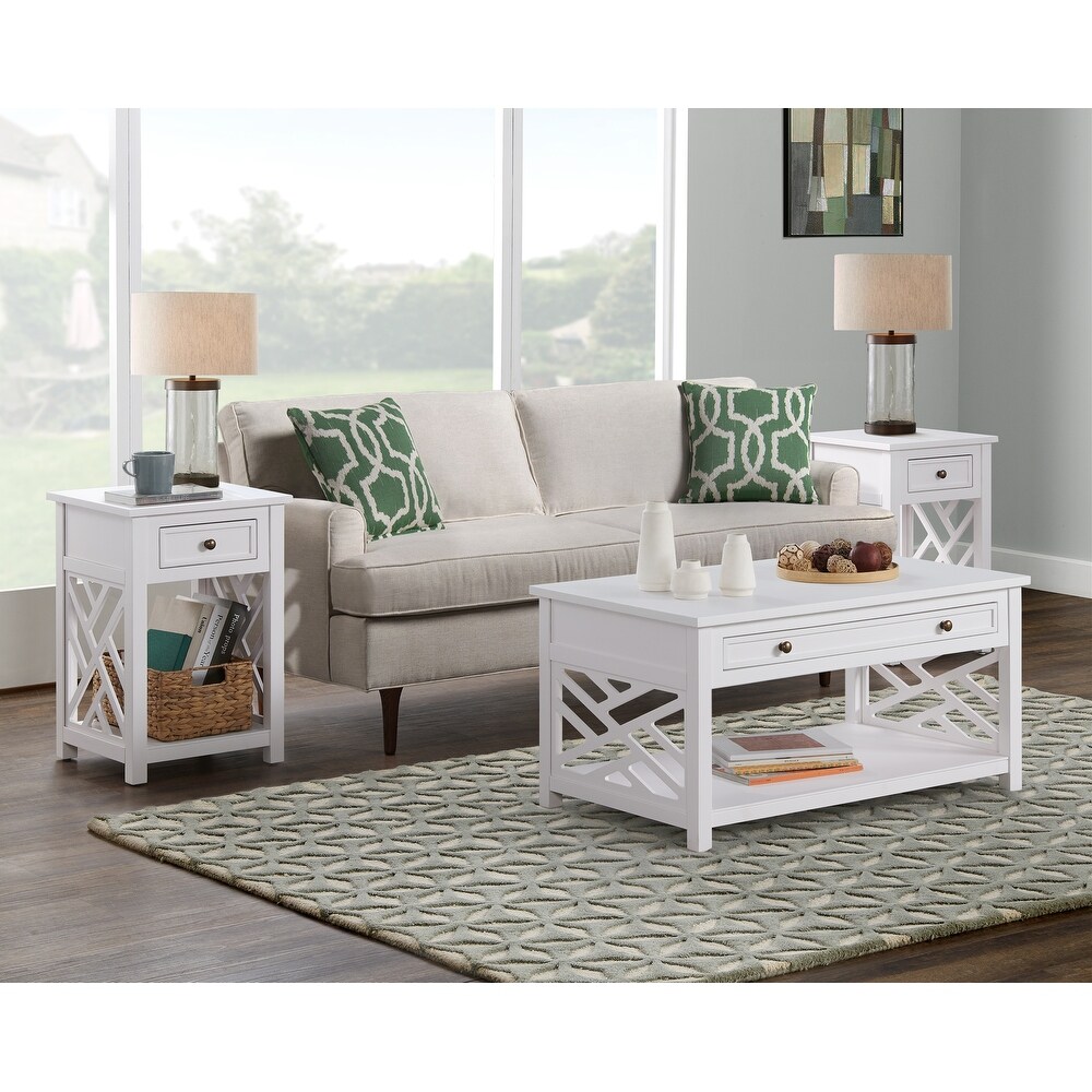 Porch   Den Altadena 3 piece Coffee and End Table Set with Drawers