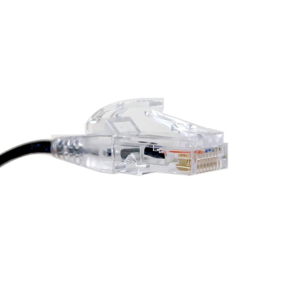 Micro Connectors Inc 3 ft. 28AWG Ultra Slim CAT6 Patch Cables Black (5 per Pack) E08-003B-SL5