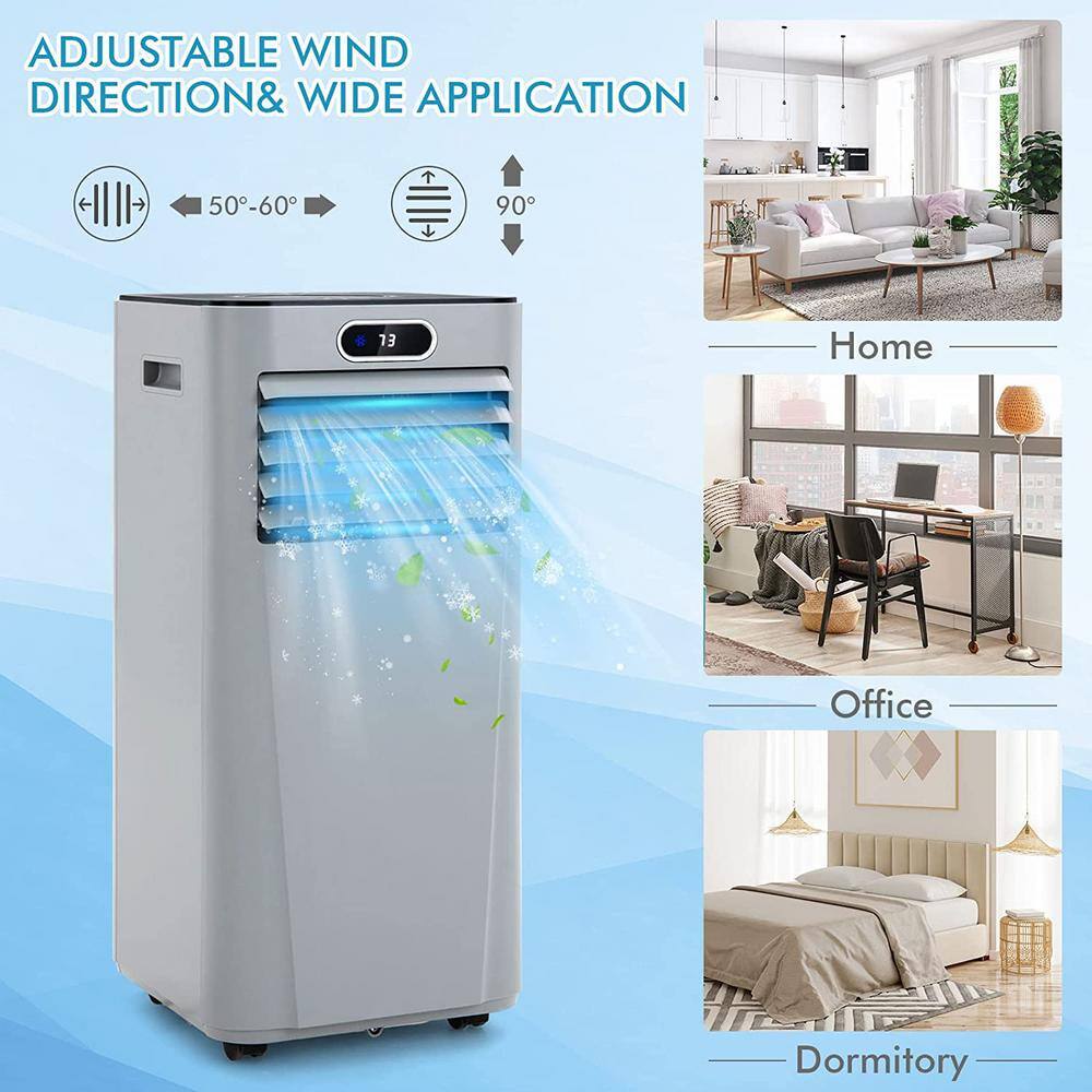 Gymax 3-in-1 Portable Air Conditioner 8000 BTU AC Unit Air Cooler w24H Timer Grey GYM09595