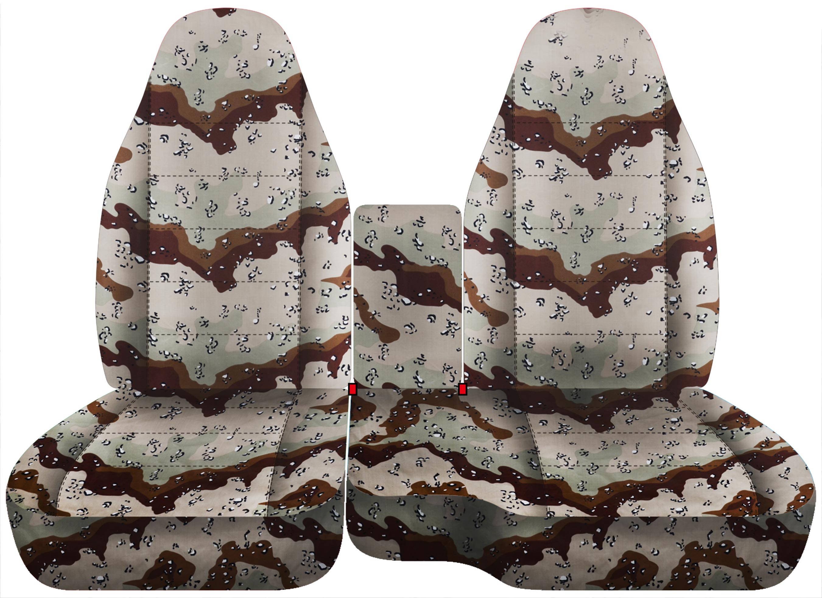 T454-Designcovers Compatible with 1997-2000 Ford F-150 Camouflage Truck Seat Covers (Front 40/60 Split Bench) with Molded Headrests，Opening Console: Camo Desert