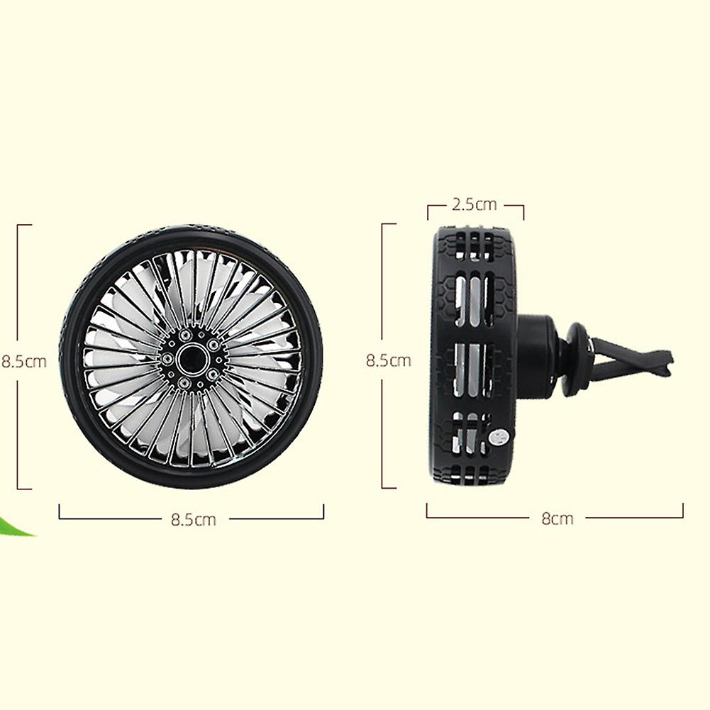 Car Air Outlet Fan 3 Gears Adjustable 360 Degree Rotatable Breathe Atmosphere Light Usb Powered Small And Portable For Suv Rv Atv Black