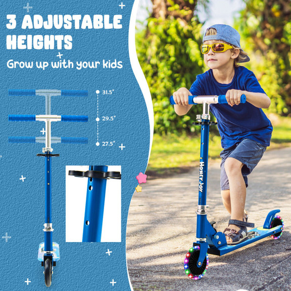 Costway 74283695 Folding Kick Scooter with 3 Adjus...