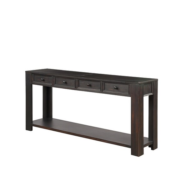 Console Sofa Table with Storage Drawers and Bottom Shelf for Entryway