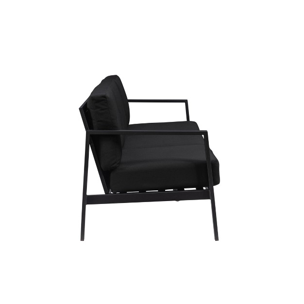 Linon Lark Aluminum Three Seater Sofa Black