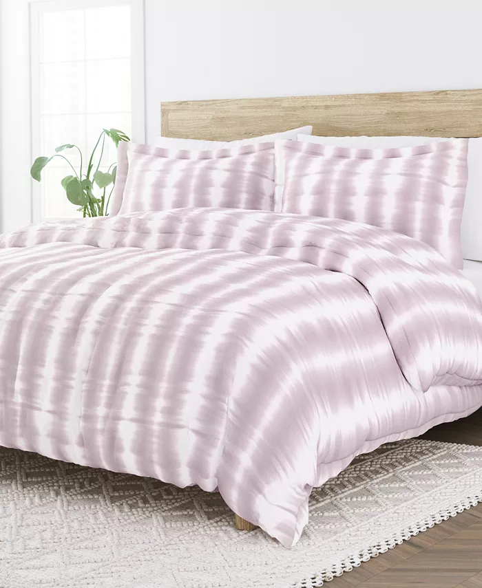 Kaycie Gray Linear Tie Dye 3-Pc. Duvet Cover Set， Twin