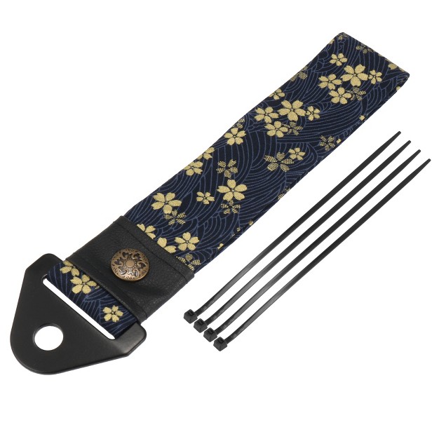 Unique Bargains 1 Set Car Tow Strap Ancient Japanese Element Belt Cherry Blossom Pattern Blue