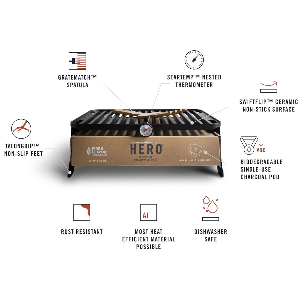 Fire and Flavor HERO Charcoal Grill Kit