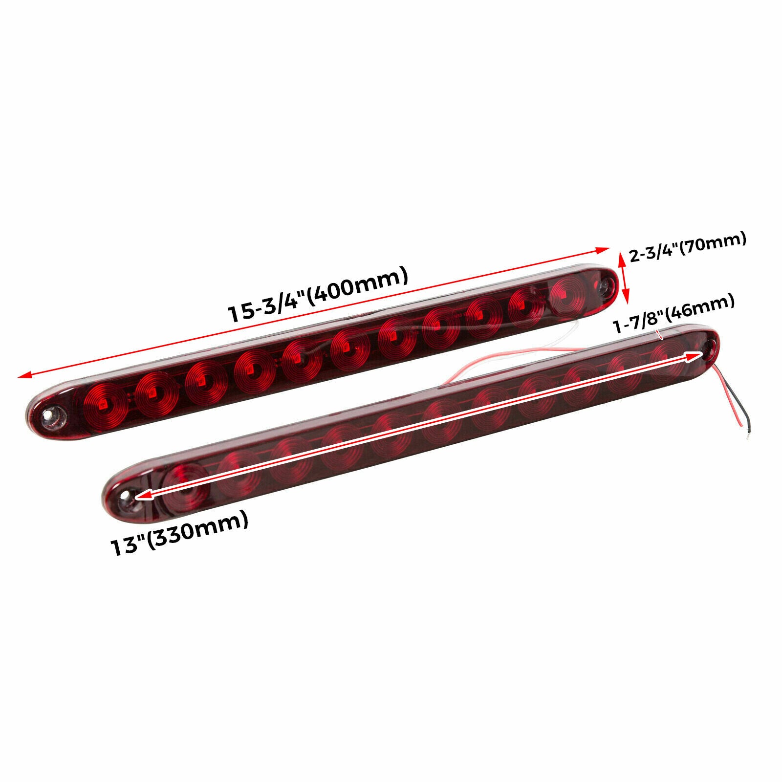 ECOTRIC 2pcs Red 11 LED Stop Brake Turn Tail 15