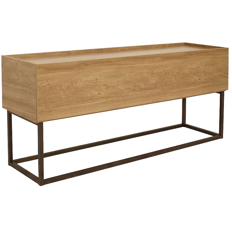 Sunnydaze Industrial-Style MDP Buffet Table - Brown - 54.75 in