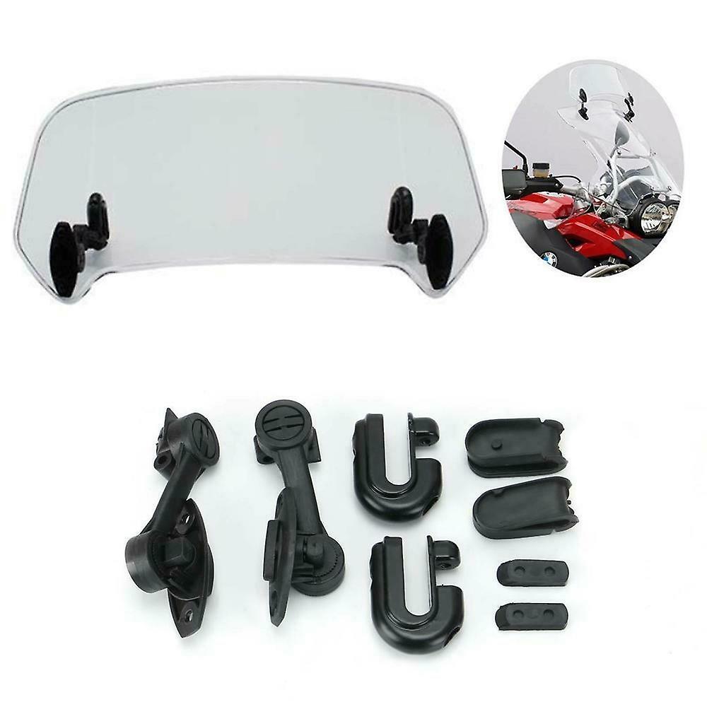 Adjustable Clip On Motorcycle Windshield Extension Spoiler Wind Deflector Clear