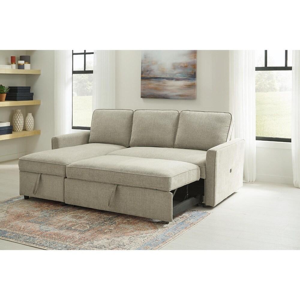 Signature Design by Ashley Kerle 2 Piece Sectional with Pop Up Bed  Hidden Storage and USB Port