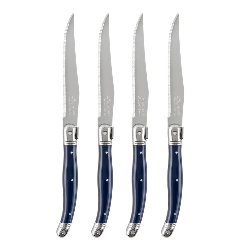 French Home Laguiole Steak Knives  Set of 4  Navy Blue