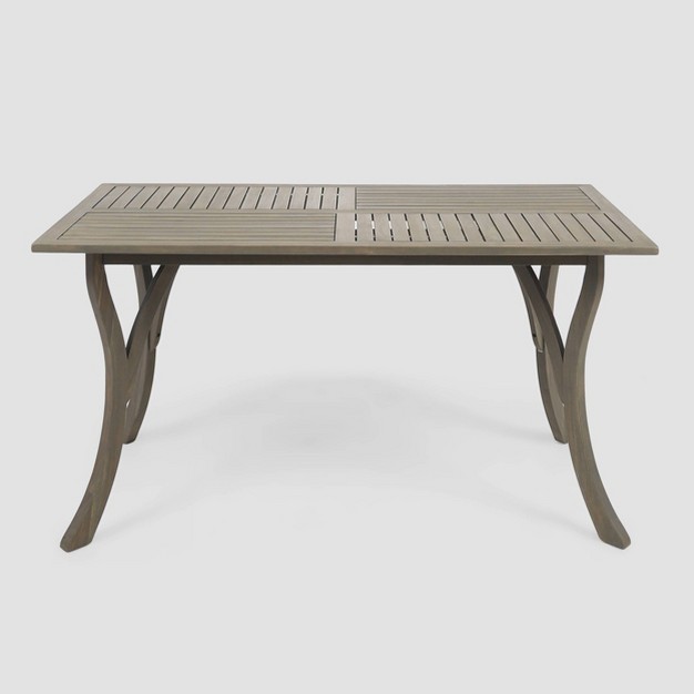 Hermosa Rectangular Acacia Wood Dining Table Gray Christopher Knight Home