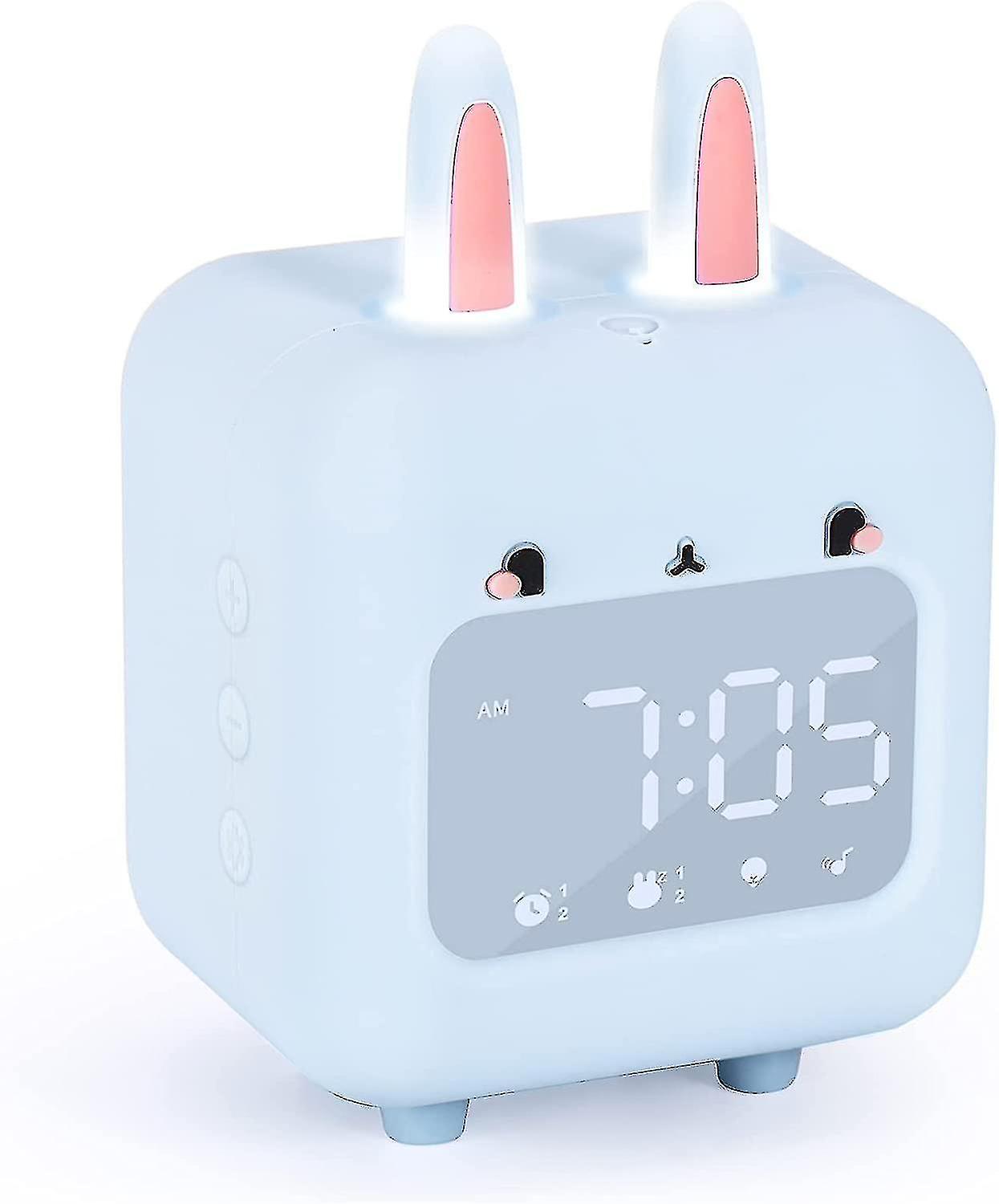 Digitaler Wecker Fr Kinder， Hschen-kinderwecker Fr Mdchenzimmer Mit Nachtlicht-countdown，blau