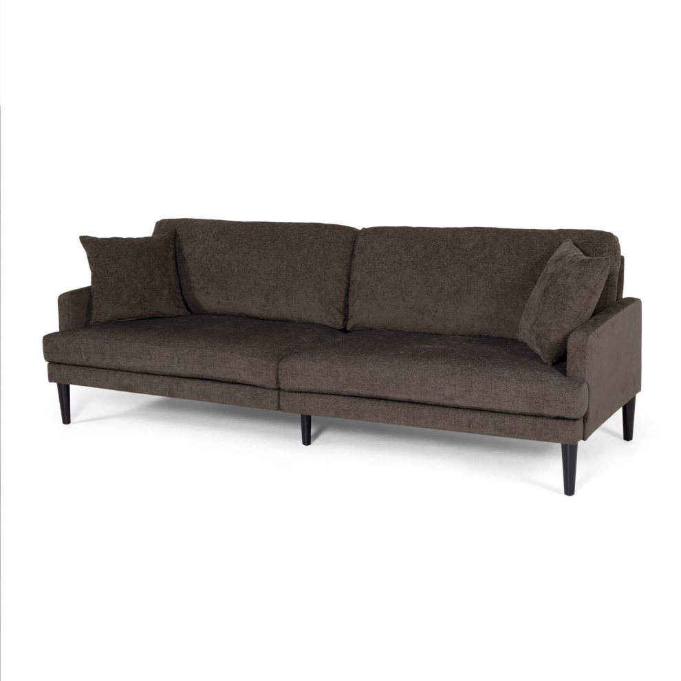 Large Sofa  Tapered Legs With Padded Oversized Seat  ampTrack Arms   Midcentury   Sofas   by Decorn  Houzz