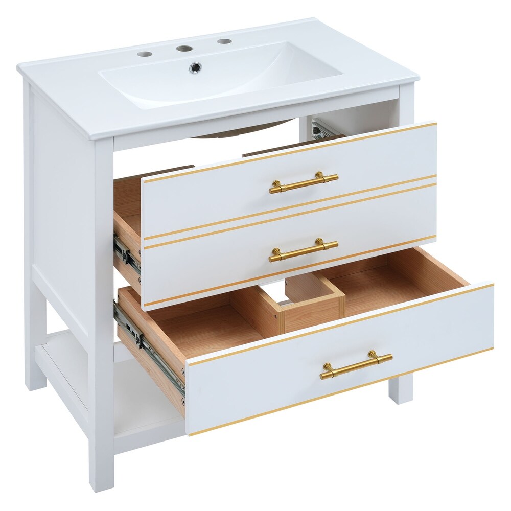 Bathroom Vanity Cabinet with Open Storage