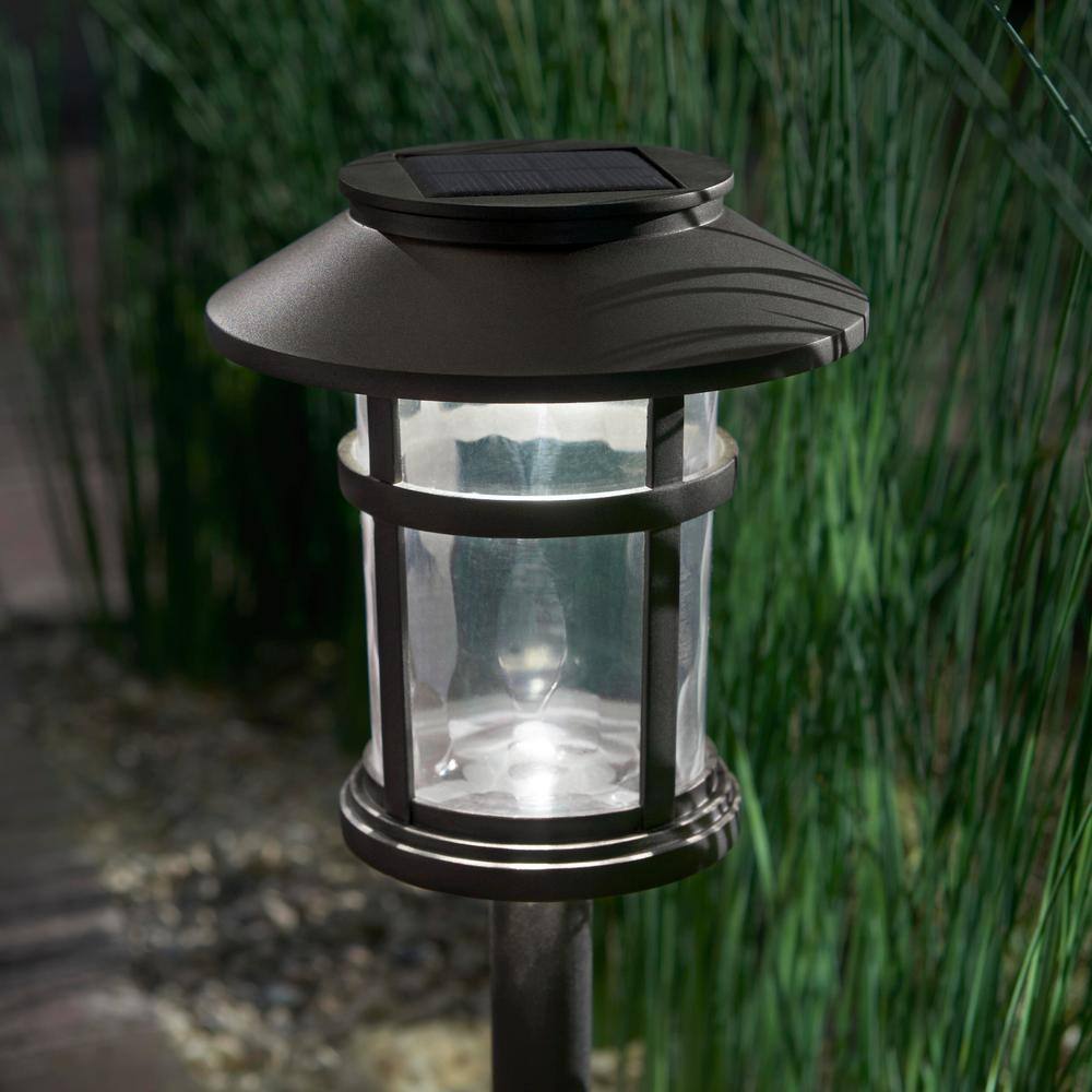 Hampton Bay Duncan Bronze Solar Integrated LED Weather Resistant Path Light 10 Lumens 32300-020