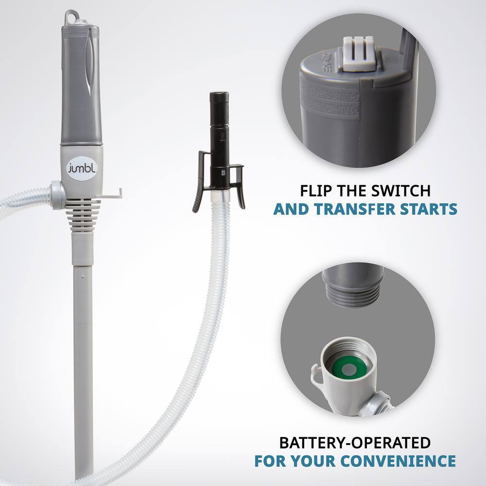 294.4 oz. Automatic Battery Powered Fuel Transfer Pump with Auto-Stop Portable Fuel Pump JUBTPASO1