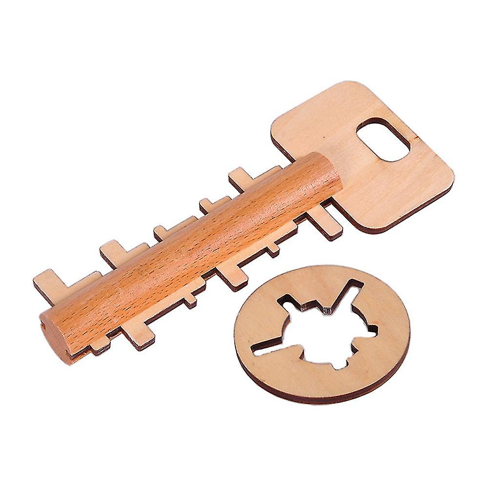 Funny Kong Ming Lock Toys Wooden Toy Unlock Puzzle Key Intellectual Educational Stress Release