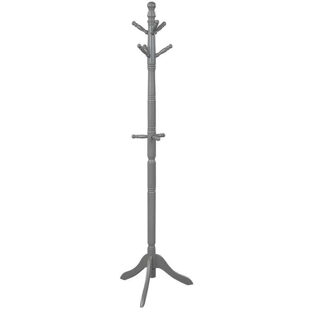 Costway Coat Rack Wooden Hall Tree 2 Adjustable Height w/ 9 Hooks   See details