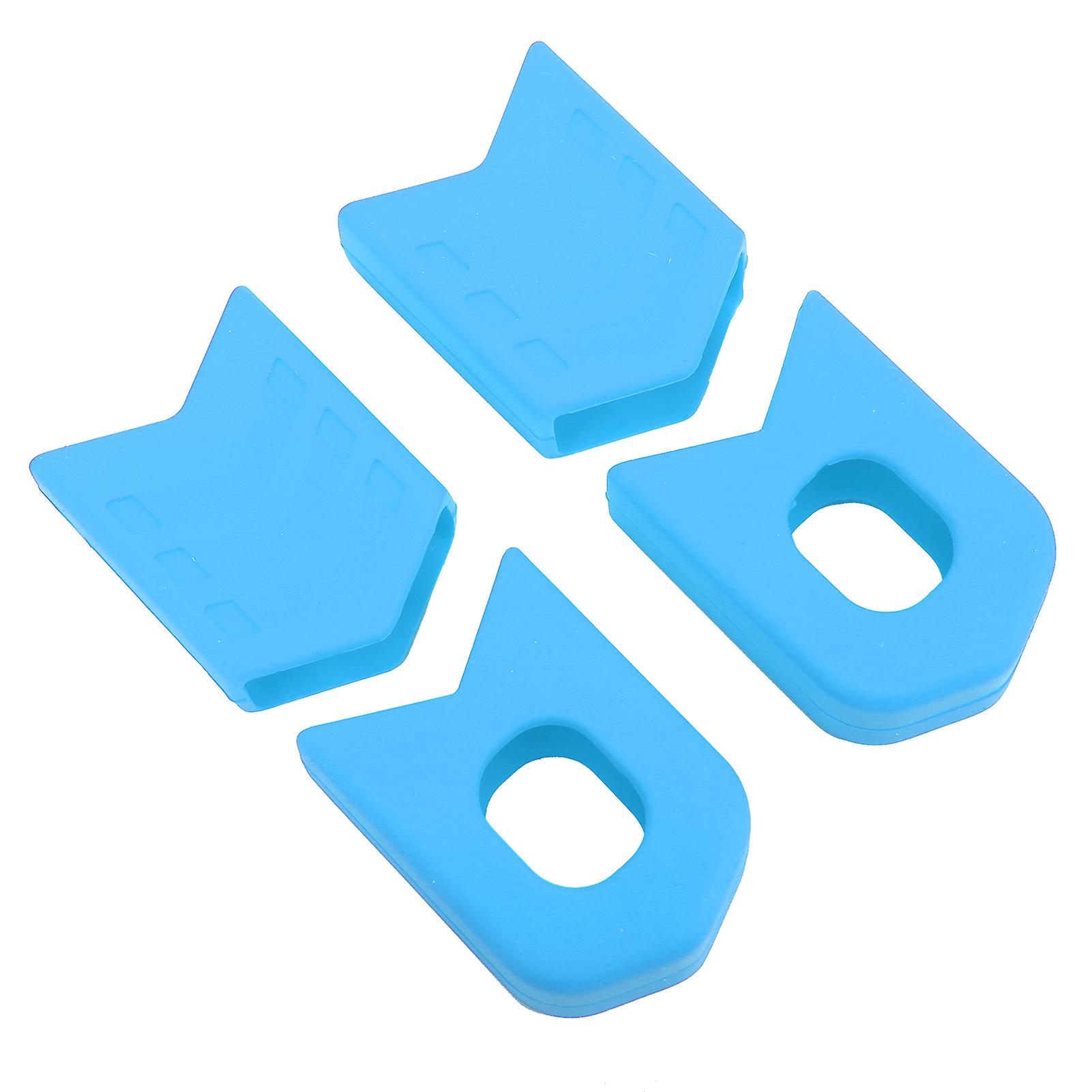 4pcs Mtb Road Bike Crank Arm Protector Cover Crankset Cap Protector Silicone Crank Bootsblue