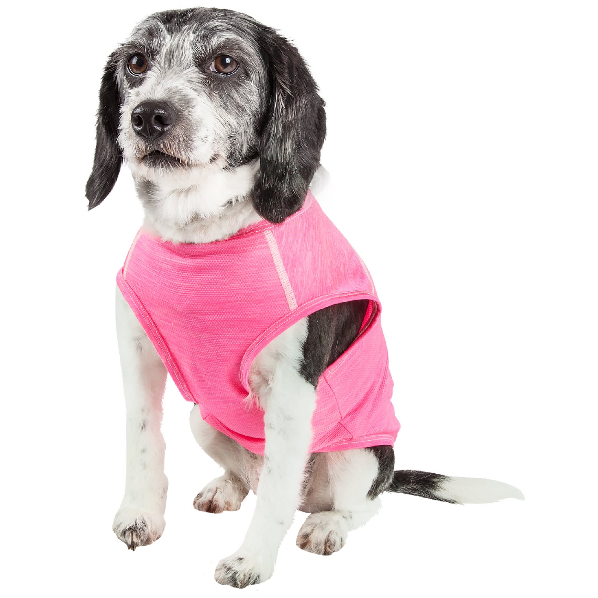 Pet Life Active Aero-Pawlse Heathered Pink Quick-Dry Dog Tank Top T-Shirt， X-Small