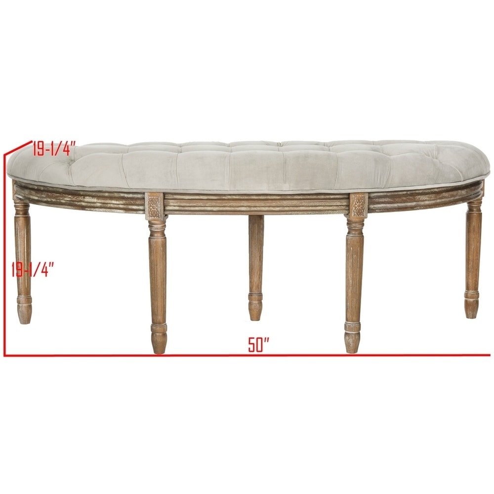 SAFAVIEH Abilene Rustic Semi Circle Grey Bench   50\