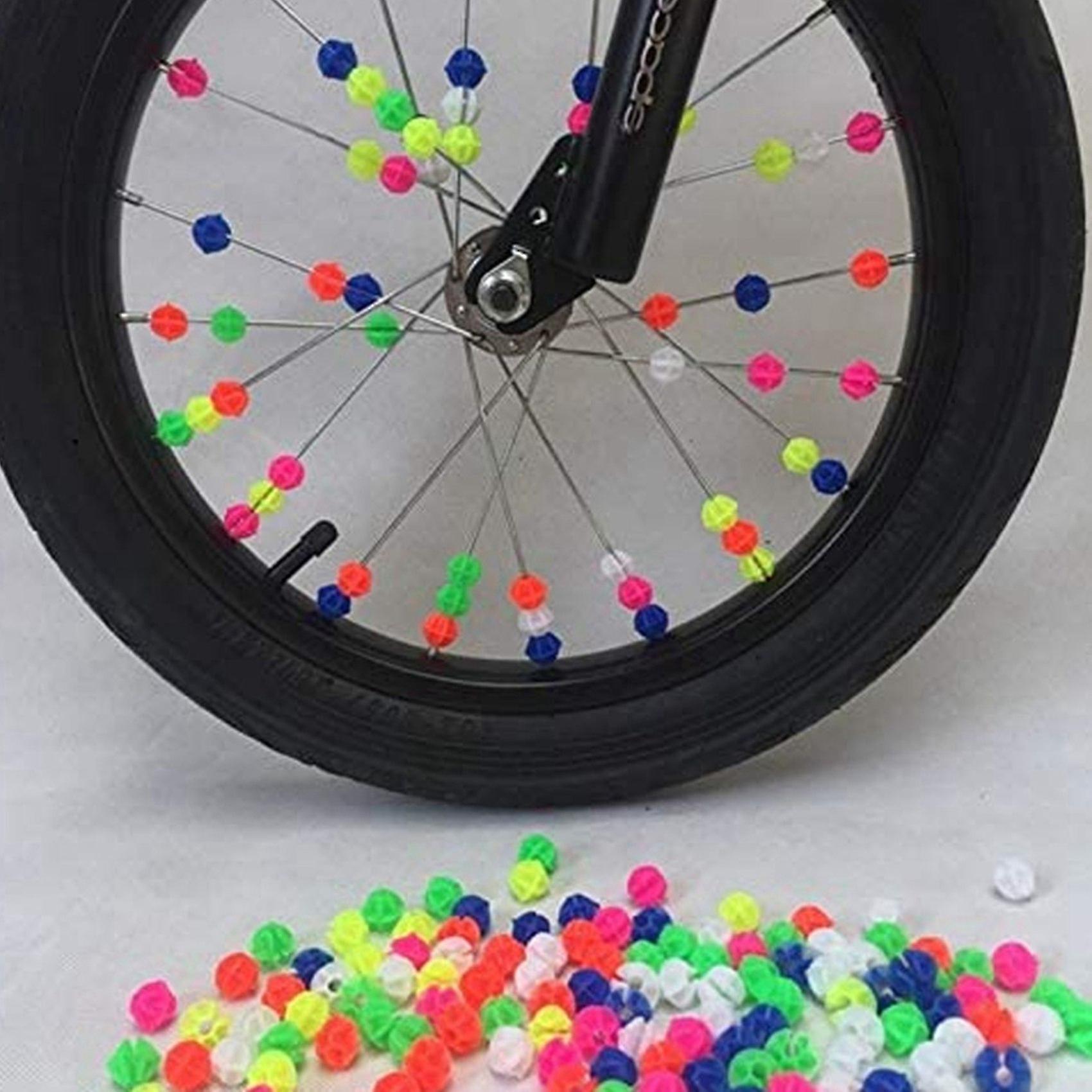 1 Pcs Bike Electric Bicycle Rear Net Skirt and 108 Pcs Bicycle Round Decorative Colored Beads Spoke B