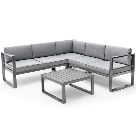 Costway 45698123 4 Pieces Aluminum Patio Furniture...