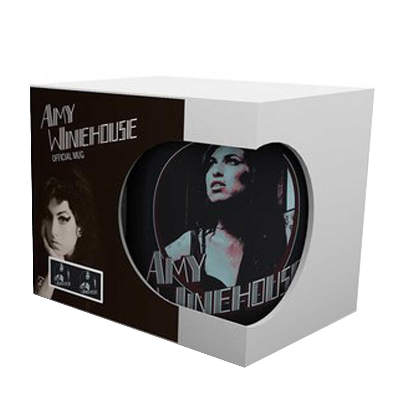 Official Amy Winehouse Mug Retro Badge Portrait Logo Back to Black new White