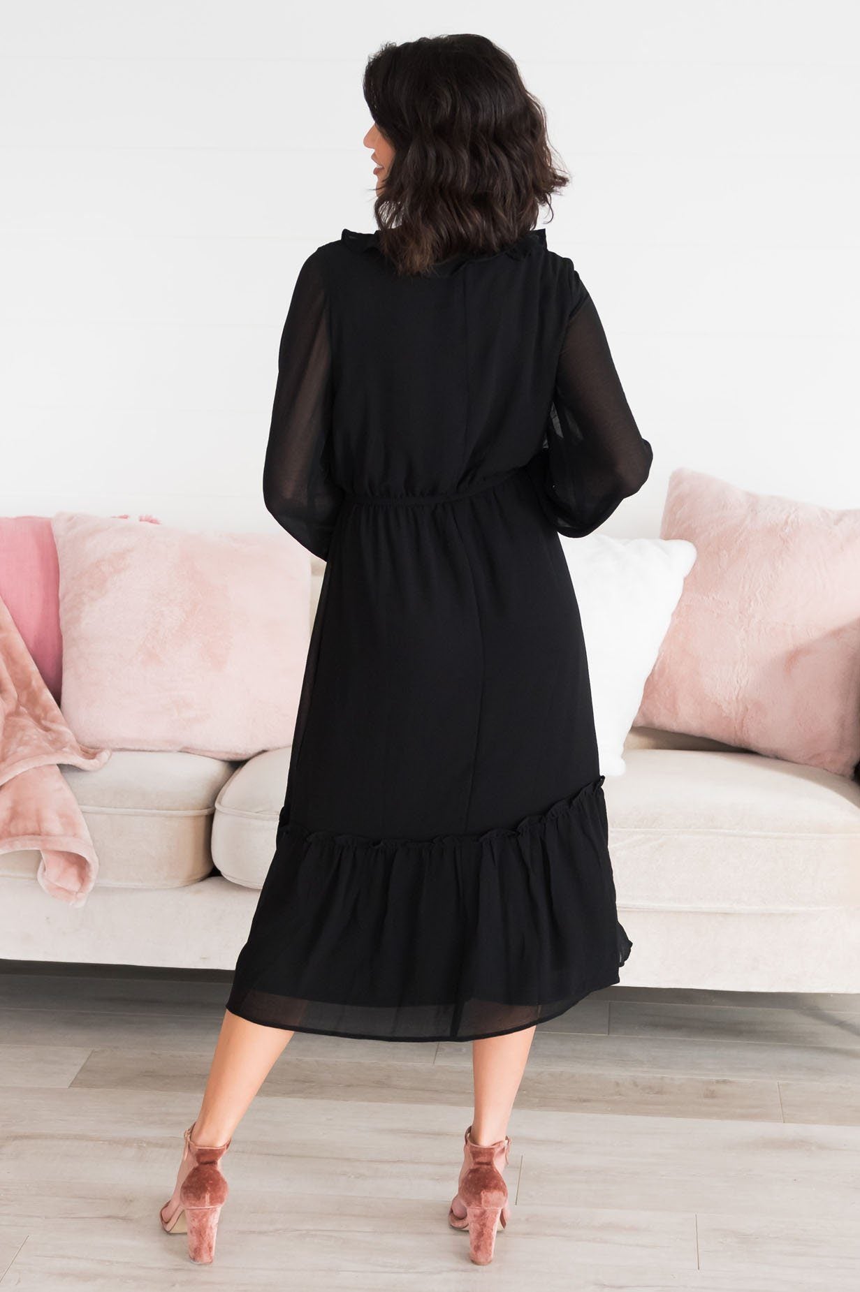 The Faith Modest Ruffle Dress