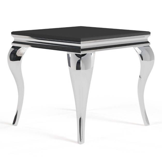 Forge Glam Glass Top End Table Mibasics