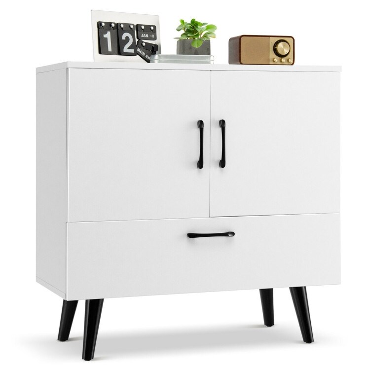 Modern Floor Storage Cabinet with 2 Doors and 1 Pull out Drawer   30\