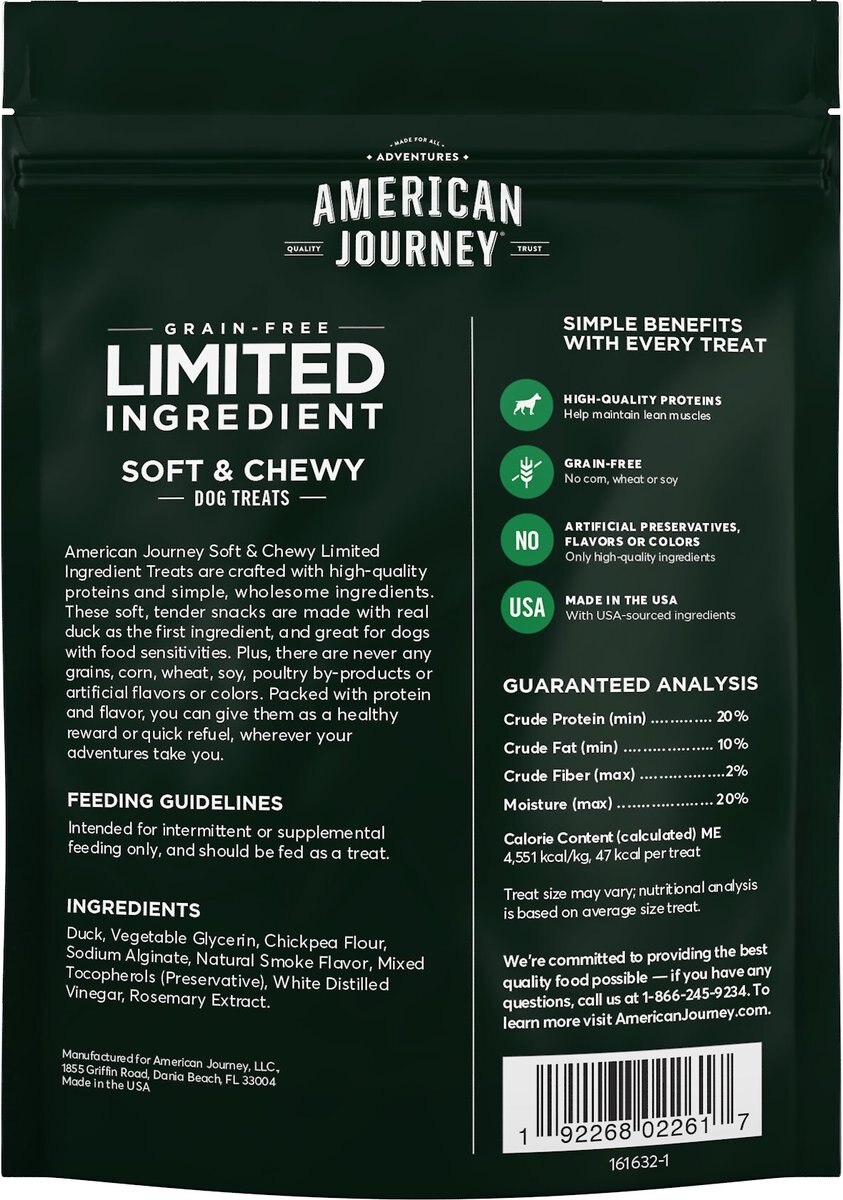 American Journey Limited Ingredient Grain-Free Duck Recipe Soft and Chewy Dog Treats