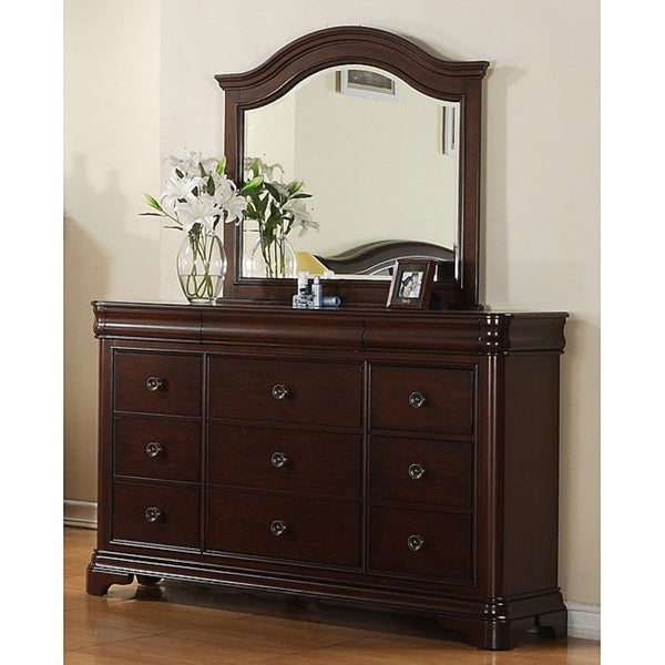 Gracewood Hollow Bujalski Cherry Dresser and Mirror Set - - 20000675