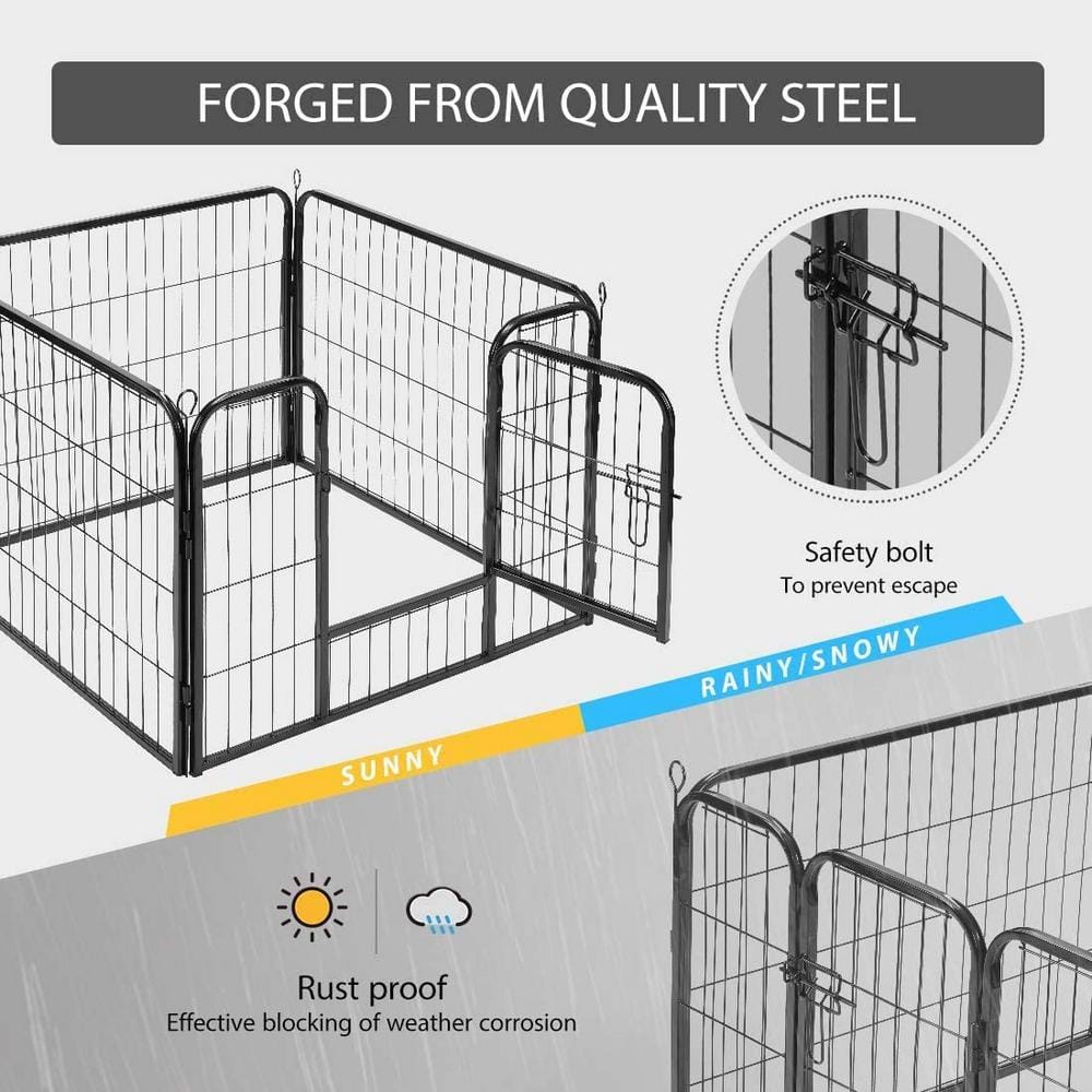 VIVOHOME Foldable Metal Wireless Indoor Outdoor Pet Fence Playpen Kit (16-Pieces) X00241H5M5