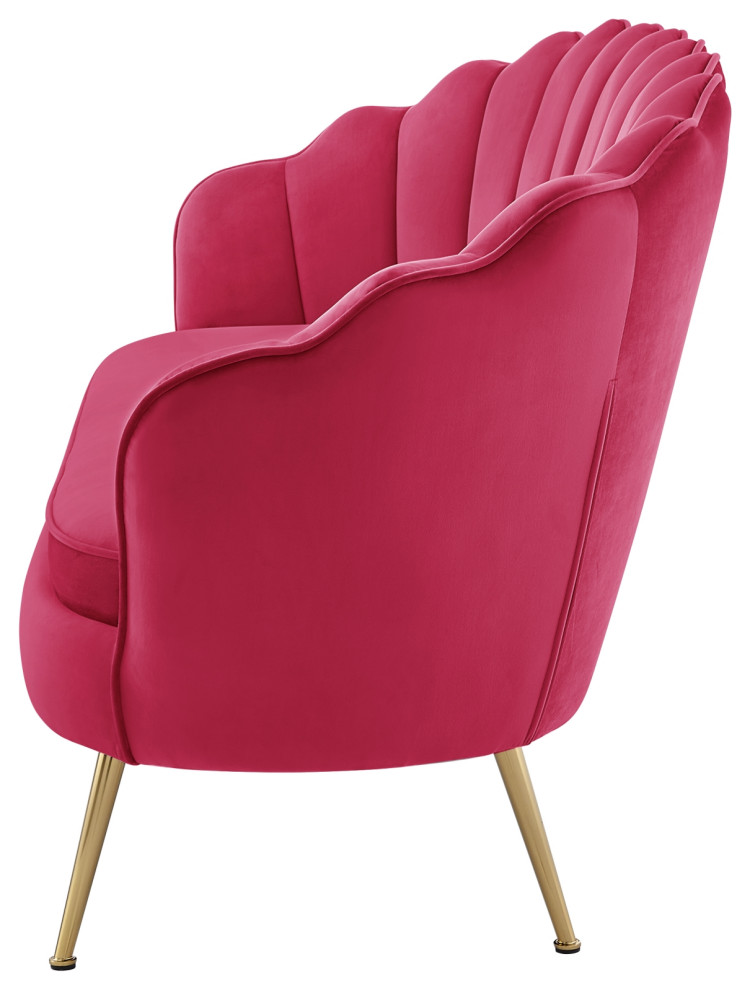 Nicole Miller Carmello Upholstered  Velvet   Midcentury   Loveseats   by Inspired Home  Houzz