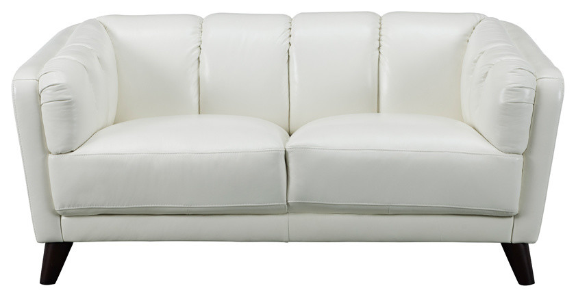 Frances Leather Craft Loveseat   Midcentury   Loveseats   by KEMP INTERNATIONAL INC  Houzz