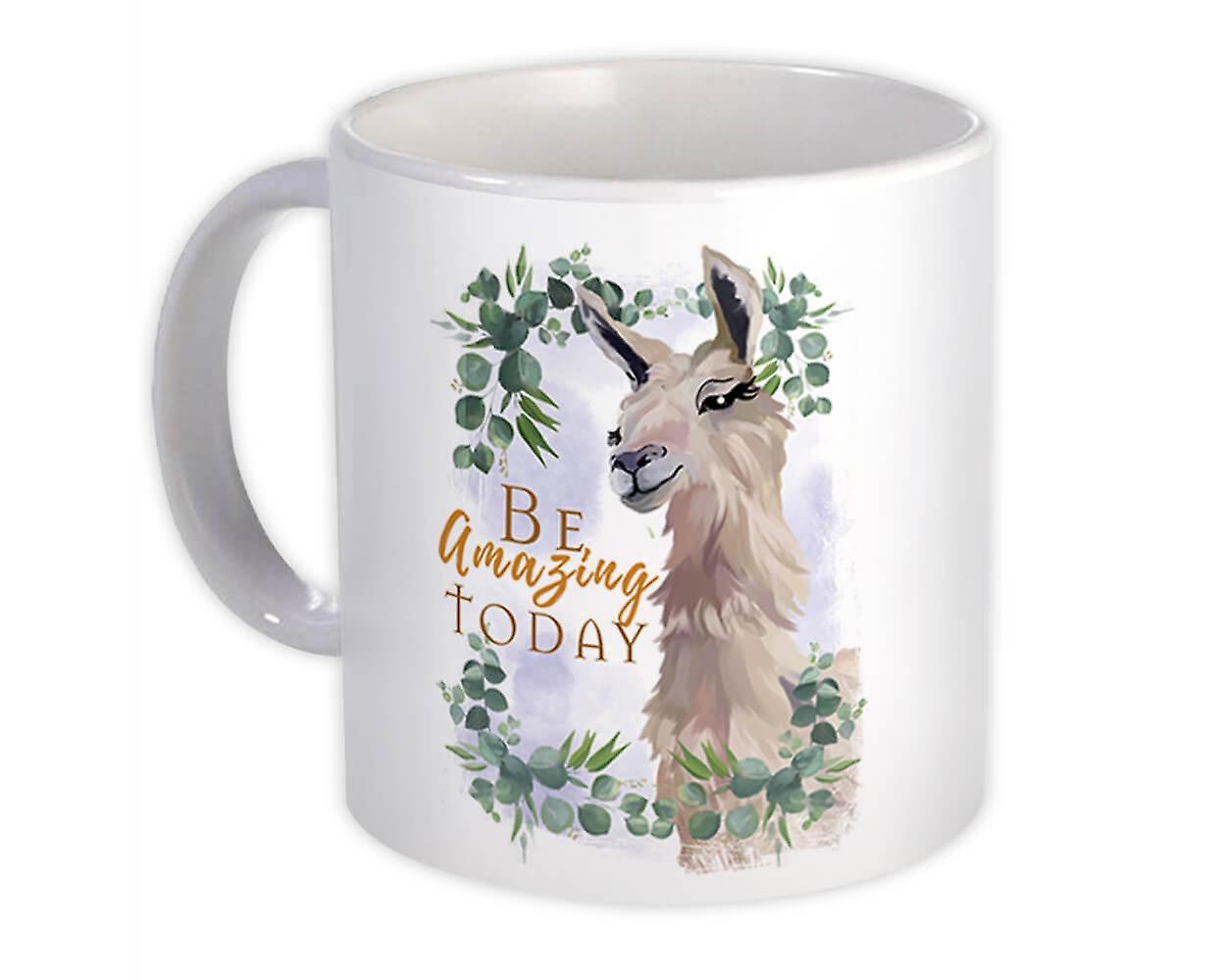 Gift Mug: Llama Be Amazing Today Leaves