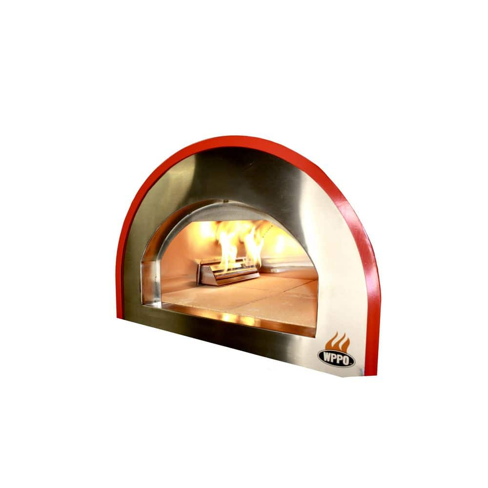 WPPO WKE-04WG-RED, 25 in. Multi-Fuel-Wood or Propane, Outdoor Pizza Oven Red, 71 in. W x 27 in. W x 30 in. D Burner included WKE-04WG-RED