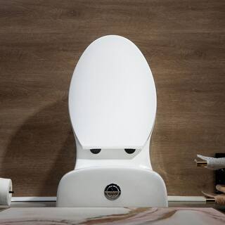 WOODBRIDGE Tango 1-Piece 1.01.6 GPF High Efficiency Dual Flush Elongated All-In One Toilet with Soft Closed Seat Included in White HT0033