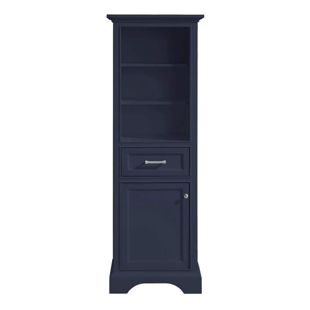 Home Decorators Collection Windlowe 22 in W x 16 in D x 65 in H Floor Linen Tower in Navy Blue