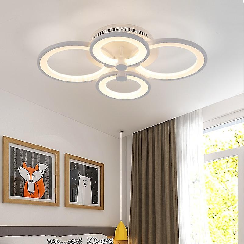 4 Heads Modern White Acrylic Surface Mounted Led Chandelier Light Fixtures