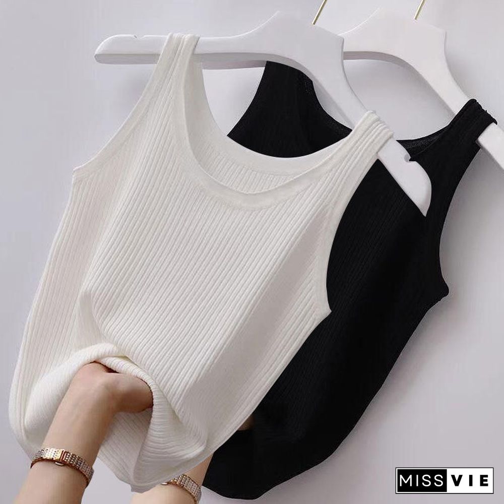 Elastic Tank Top Women Sleeveless Base Shirt Running Vest Workout Womens Self Cultivation Outer Wear Thin Crop Women Camisole