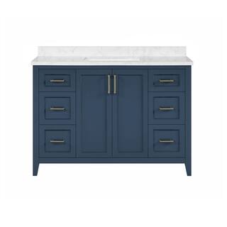 Home Decorators Collection Madsen 48 in. W x 22 in. D x 34.5 in. H Bath Vanity in Grayish Blue with White Cultured Marble Top Madsen 48GB