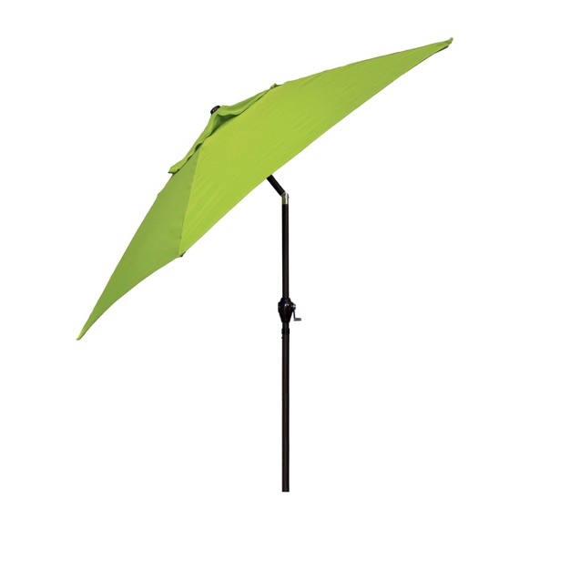 9 x27 X 9 x27 Aluminum Market Patio Umbrella With Crank Lift And Push Button Tilt Lime Green Astella