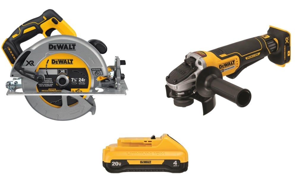 DEWALT 20V MAX 7 1/4 Circular Saw & 4.5" Angle Grinder Kit Bundle DCS570BUNDLE from DEWALT