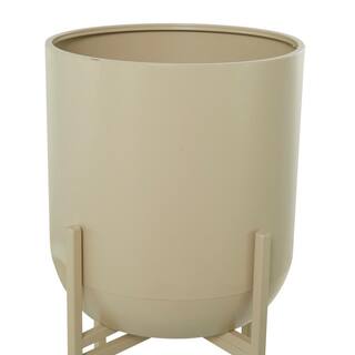 Litton Lane CosmoLiving by Cosmopolitan 42 in. x 13 in. Beige Metal Modern Planter 041933